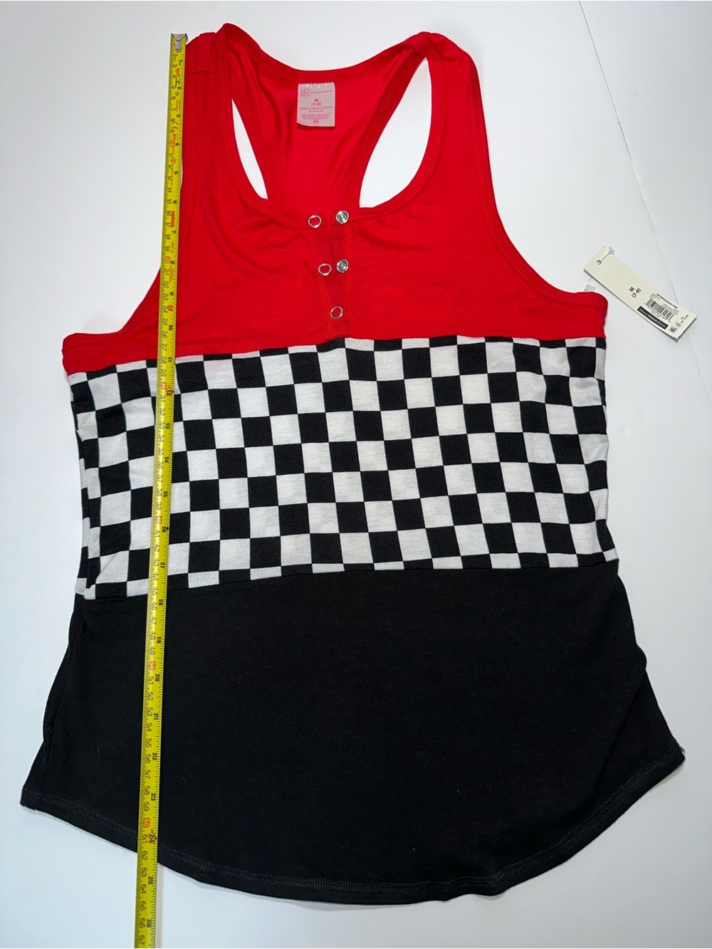 Red Checkered Racerback Tank Top by - Picture 9 of 10